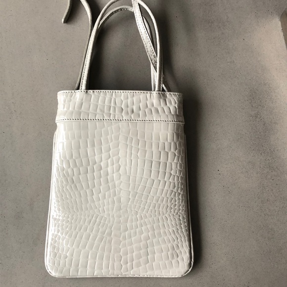 Frankie Shop Handbags - Grey croc embossed crossbody bag